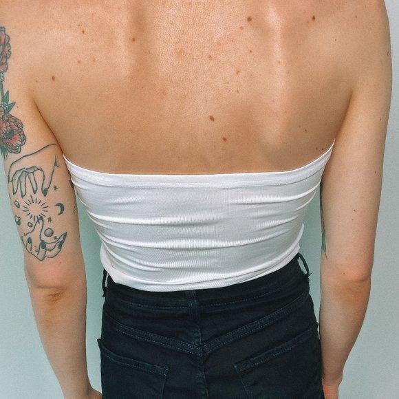 Flowers Grow Back...White Tube Top - Picture 4 of 6